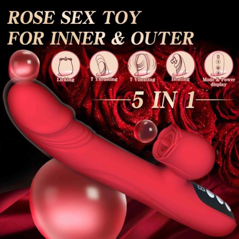 Silicone Vibrator 7 Powerful Modes - 
Licking, 7 Thrusting
Heating, Red Boys of Toys Sp. z o.o.