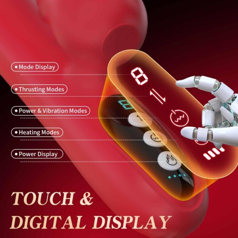 Silicone Vibrator 7 Powerful Modes - 
Licking, 7 Thrusting
Heating, Red Boys of Toys Sp. z o.o.