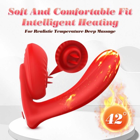 Silicone vibrator 10 vibration modes, Licking, Heating + APP control Boys of Toys Sp. z o.o.