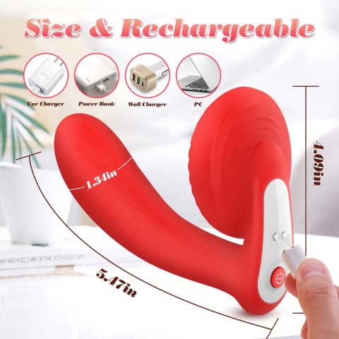 Silicone vibrator 10 vibration modes, Licking, Heating + APP control Boys of Toys Sp. z o.o.