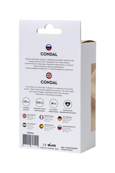 ToDo Condal Violet Anal Vibrator TOYFA - Boys of Toys Sp. z o.o. (dystrybutor) ToDo Condal Violet Anal Vibrator TOYFA - Boys of Toys Sp. z o.o. (dystrybutor)