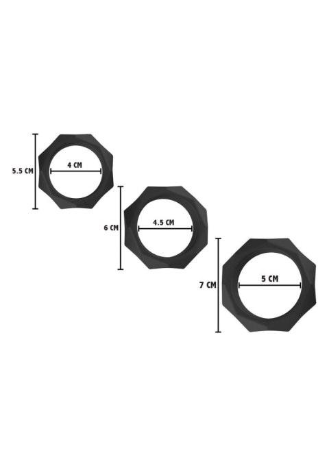 Heavy C-Ring Set - zestaw pierścieni erekcyjnych silikonowych SCALA