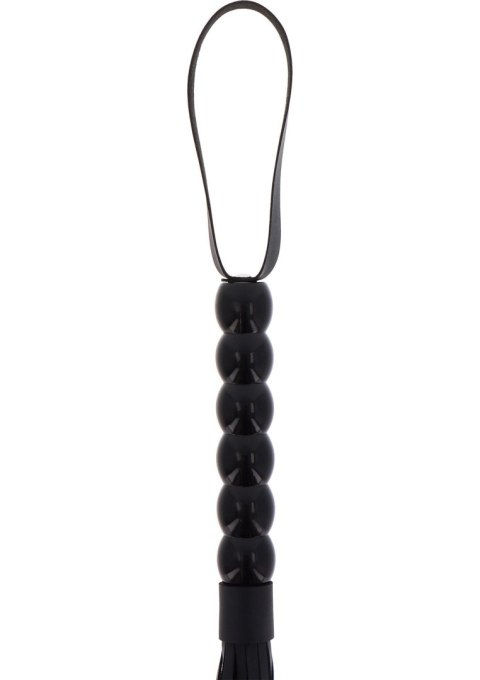Long Beaded Flogger Whip Black SCALA