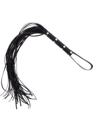 Long Studded Flogger Whip Black SCALA