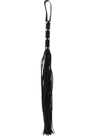 Long Studded Flogger Whip Black SCALA