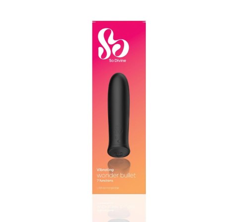 Rechargeable Wonder Bullet Vibrator Black So Divine - Boys of Toys Sp. z o.o. (dystrybutor)