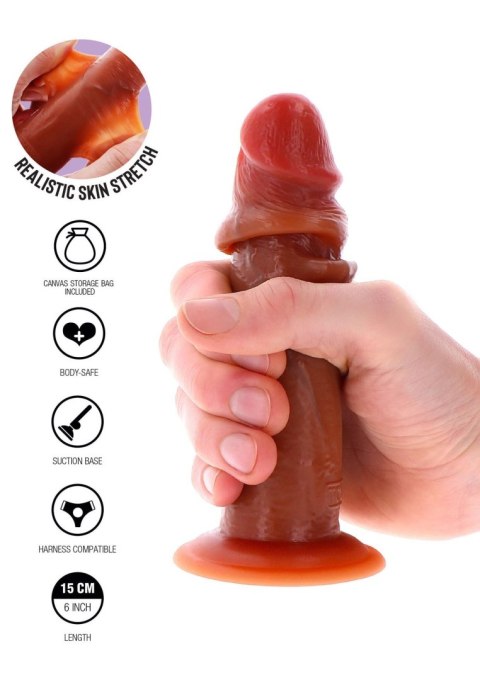 Silicone Foreskin Dong 15 cm Caramel skin tone SCALA Silicone Foreskin Dong 15 cm Caramel skin tone SCALA