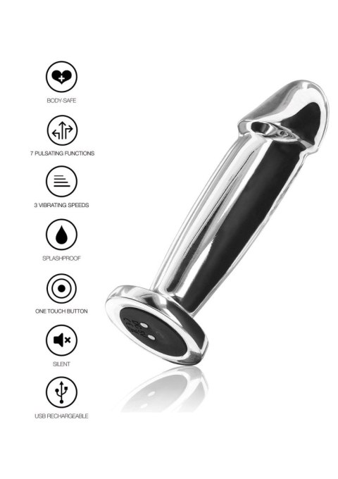 Buttplug Vibr. Penis Silver SCALA
