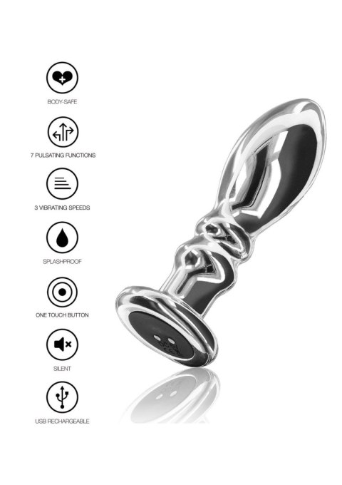 Buttplug Vibr. Ribbed Medium Silver SCALA
