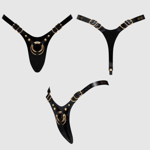 LEATHERETTE HARNESS FABULOUS - ONE SIZE - BLACK GLOSSY DORCELl - Lovely Planet LEATHERETTE HARNESS FABULOUS - ONE SIZE - BLACK GLOSSY DORCELl - Lovely Planet