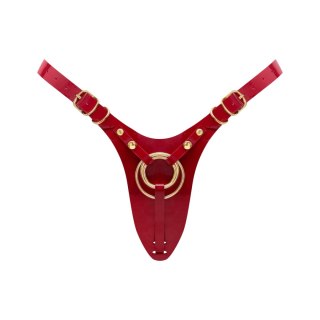 LEATHERETTE HARNESS FABULOUS - ONE SIZE - RED GLOSSY DORCELl - Lovely Planet