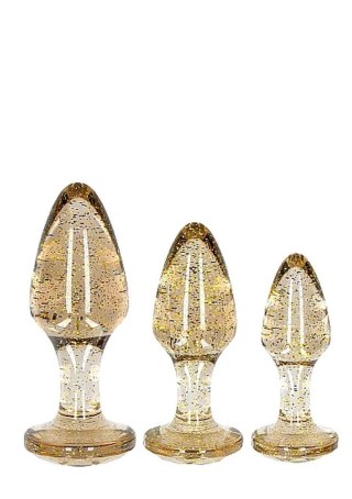 Acrylic Goldchip Butt Plug Set - Gold SHOTS