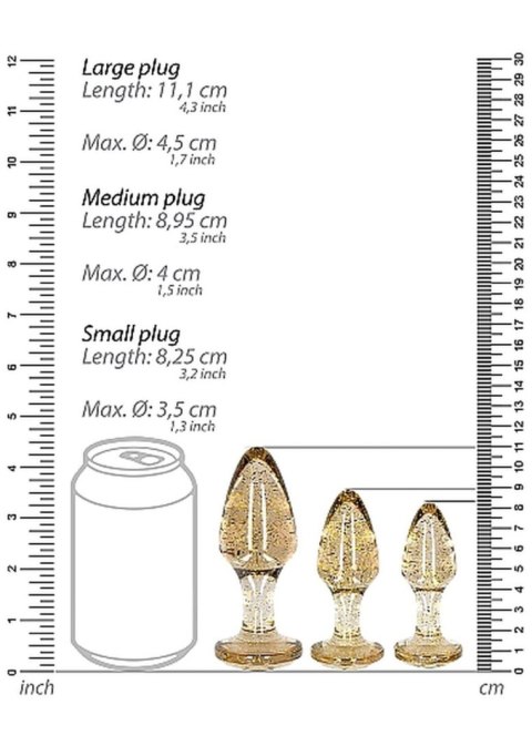 Acrylic Goldchip Butt Plug Set - Gold SHOTS