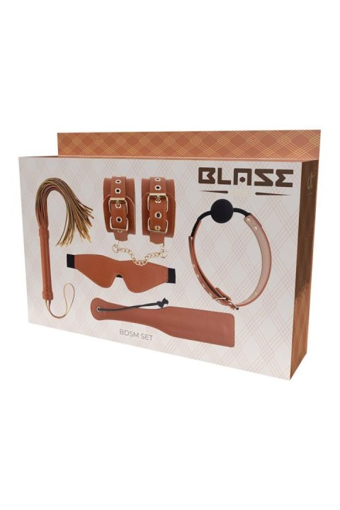 BLAZE ELITE BDSM SET COGNAC VEGAN LEATHER TONGA