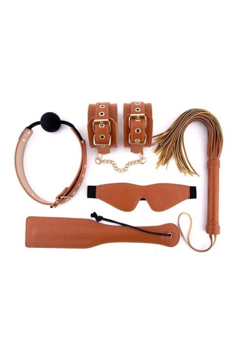 BLAZE ELITE BDSM SET COGNAC VEGAN LEATHER TONGA