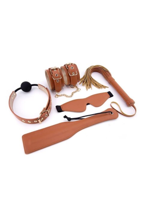 BLAZE ELITE BDSM SET COGNAC VEGAN LEATHER TONGA