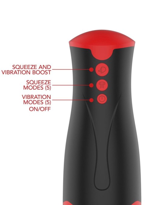 Masturbator Vibrating&Squeeze Black SCALA