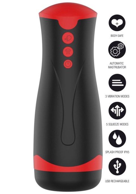 Masturbator Vibrating&Squeeze Black SCALA
