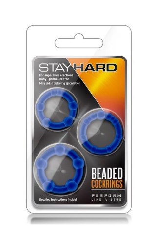 STAY HARD BEADED COCKRINGS BLUE TONGA