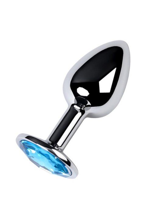 Metalowy korek analny z topazowym kryształem TOYFA