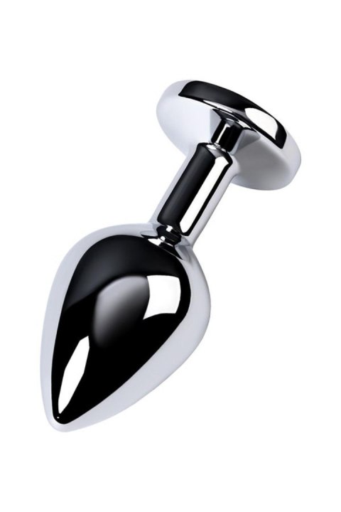 Silver anal plug TOYFA Metal,with a amethyst colored gem TOYFA