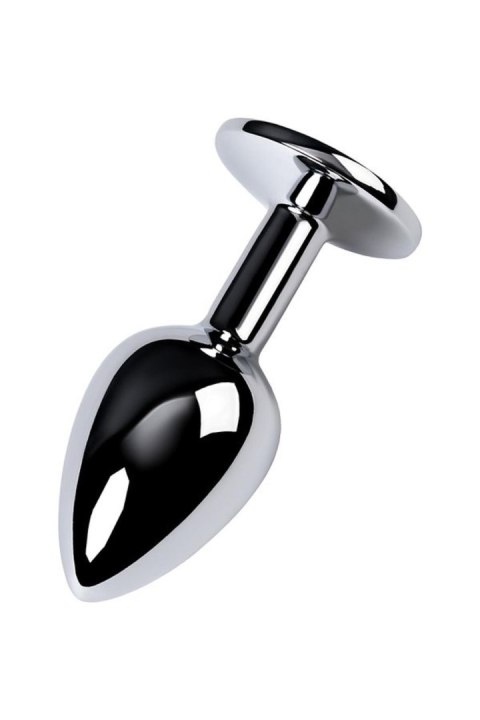 Silver anal plug with gem, blue TOYFA