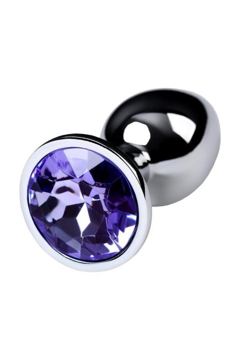 Silver anal plug with gem, blue TOYFA