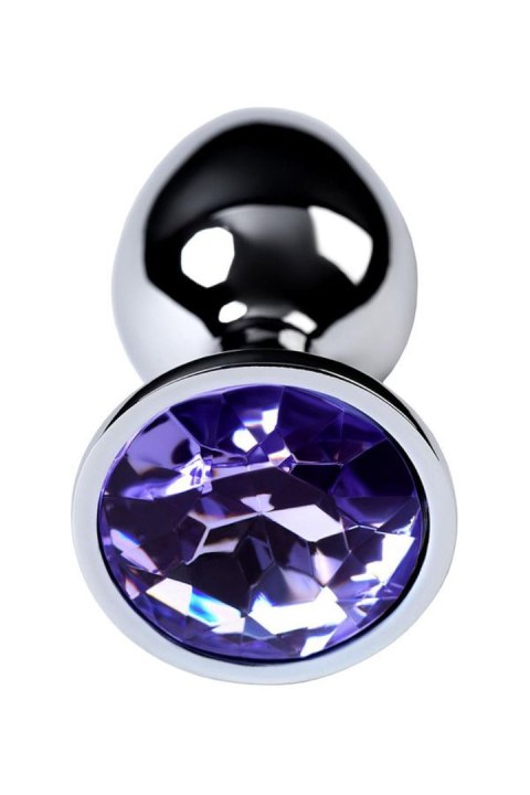 Silver anal plug with gem, blue TOYFA