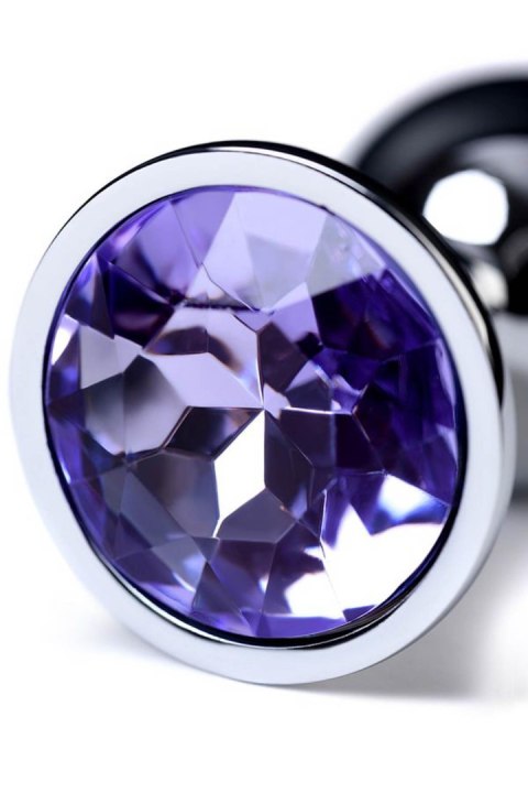 Silver anal plug with gem, blue TOYFA