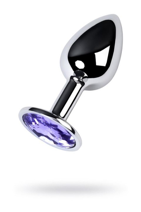 Silver anal plug with gem, blue TOYFA