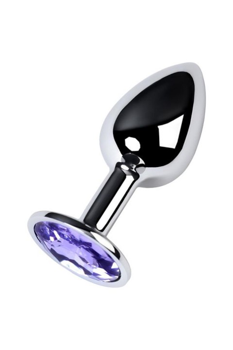 Silver anal plug with gem, blue TOYFA