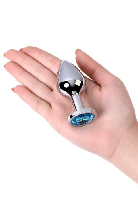 Silver anal plug with gem, turquoise TOYFA - Boys of Toys Sp. z o.o. (dystrybutor)