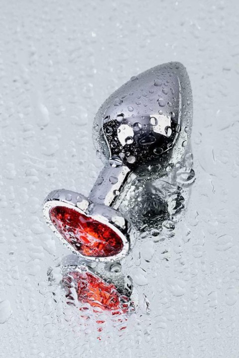 Silver anal plug with pink gem heart-shaped TOYFA - Boys of Toys Sp. z o.o. (dystrybutor)
