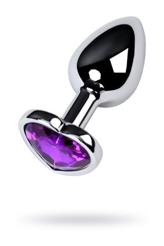 Silver anal plug with purple gem heart-shaped TOYFA - Boys of Toys Sp. z o.o. (dystrybutor)