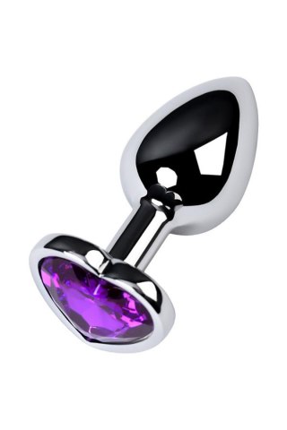 Silver anal plug with purple gem heart-shaped TOYFA - Boys of Toys Sp. z o.o. (dystrybutor)