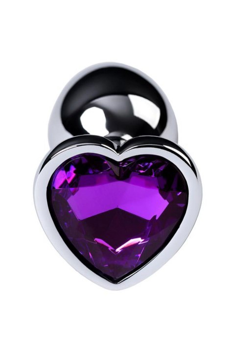 Silver anal plug with purple gem heart-shaped TOYFA - Boys of Toys Sp. z o.o. (dystrybutor)