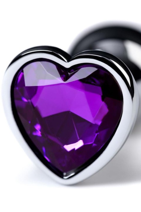 Silver anal plug with purple gem heart-shaped TOYFA - Boys of Toys Sp. z o.o. (dystrybutor)