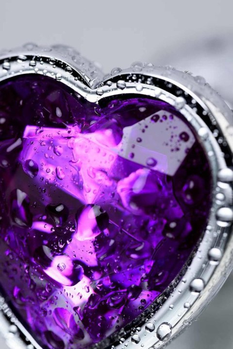 Silver anal plug with purple gem heart-shaped TOYFA - Boys of Toys Sp. z o.o. (dystrybutor)