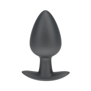 Smooth Silicone Anal Plug - Large - 3.5" / 8,9 cm - Gunmetal SHOTS