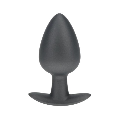 Smooth Silicone Anal Plug - Large - 3.5" / 8,9 cm - Gunmetal SHOTS