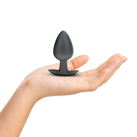 Smooth Silicone Anal Plug - Large - 3.5" / 8,9 cm - Gunmetal SHOTS