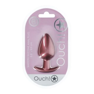 Smooth Silicone Anal Plug - Large - 3.5" / 8,9 cm - Rose Gold SHOTS