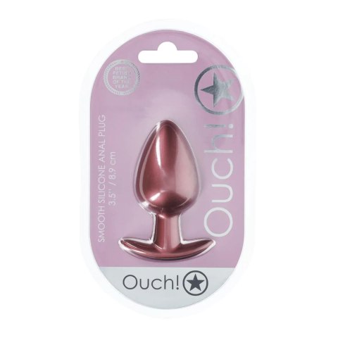 Smooth Silicone Anal Plug - Large - 3.5" / 8,9 cm - Rose Gold SHOTS