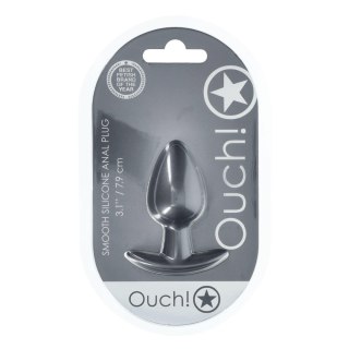 Smooth Silicone Anal Plug - Medium - 3.1 / 7,9 cm - Gunmetal SHOTS