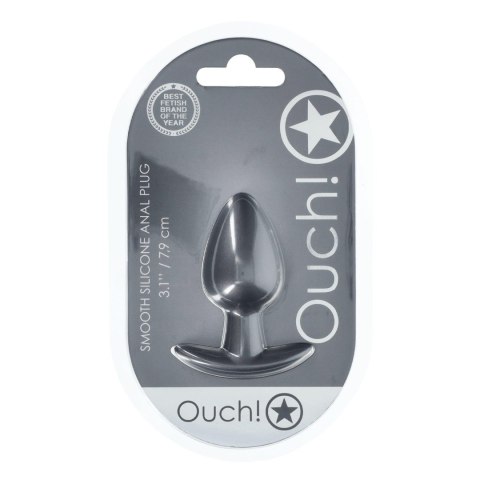 Smooth Silicone Anal Plug - Medium - 3.1 / 7,9 cm - Gunmetal SHOTS