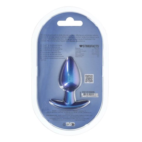 Smooth Silicone Anal Plug - Medium - 3.1 / 7,9 cm - Metallic Blue SHOTS
