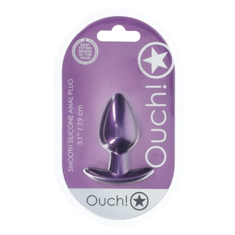 Smooth Silicone Anal Plug - Medium - 3.1 / 7,9 cm - Metallic Purple SHOTS