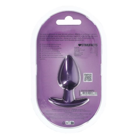 Smooth Silicone Anal Plug - Medium - 3.1 / 7,9 cm - Metallic Purple SHOTS