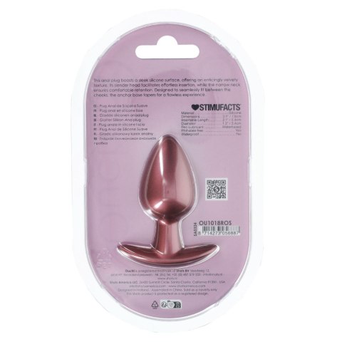 Smooth Silicone Anal Plug - Medium - 3.1 / 7,9 cm - Rose Gold SHOTS