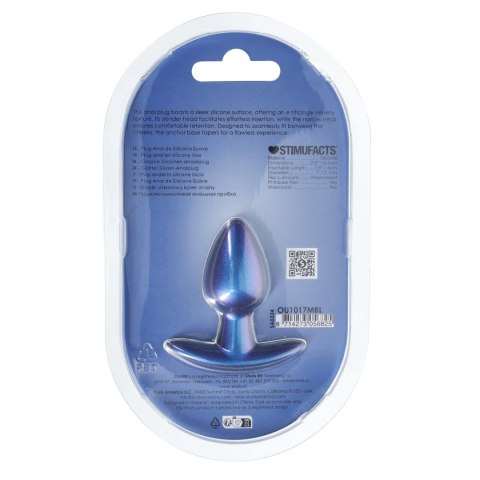 Smooth Silicone Anal Plug - Small - 2.6 / 6,5 cm - Metallic Blue SHOTS